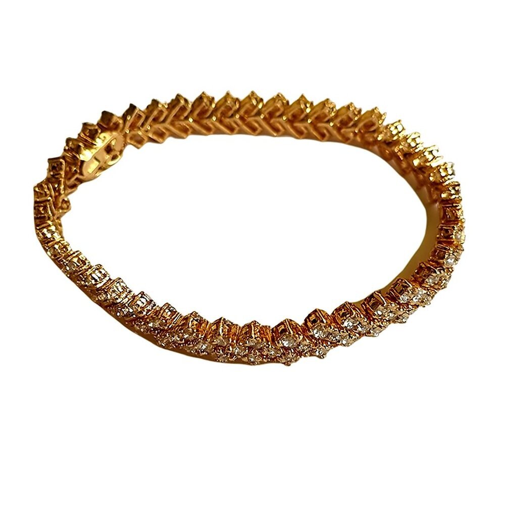 Rose Gold Plated SAS Stamped Crystal Bracelet